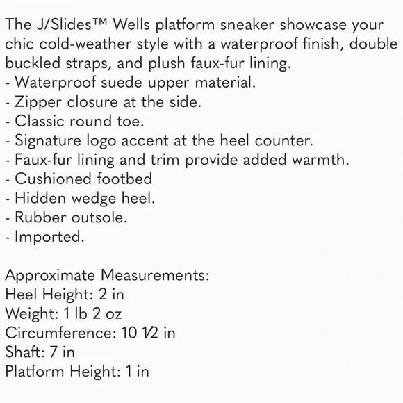 NWT J/SLIDES WELLS Taupe Suede Hidden Wedge Faux Fur Platform - Picture 8 of 16